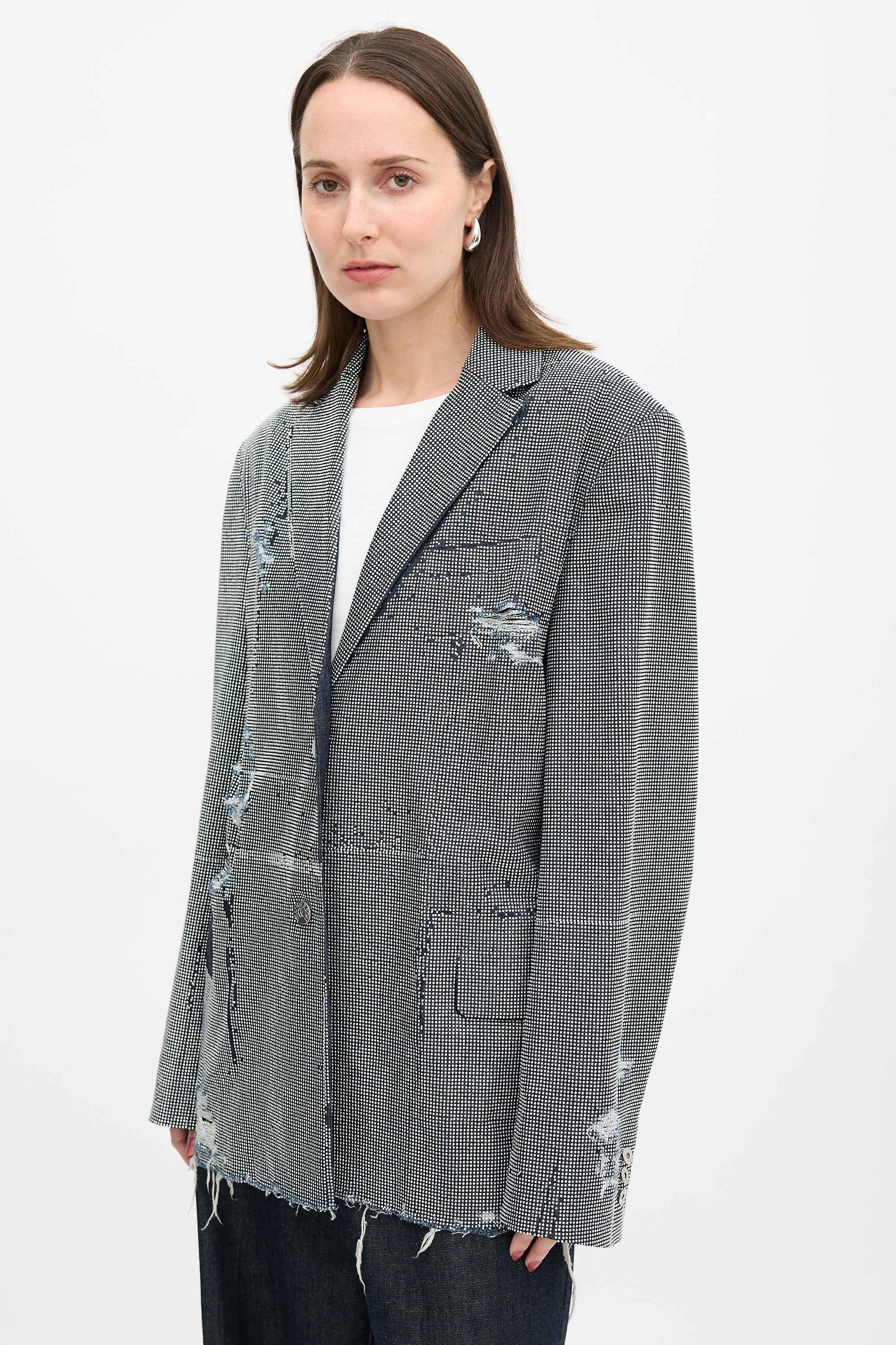 JW Anderson Denim Embellished Blazer