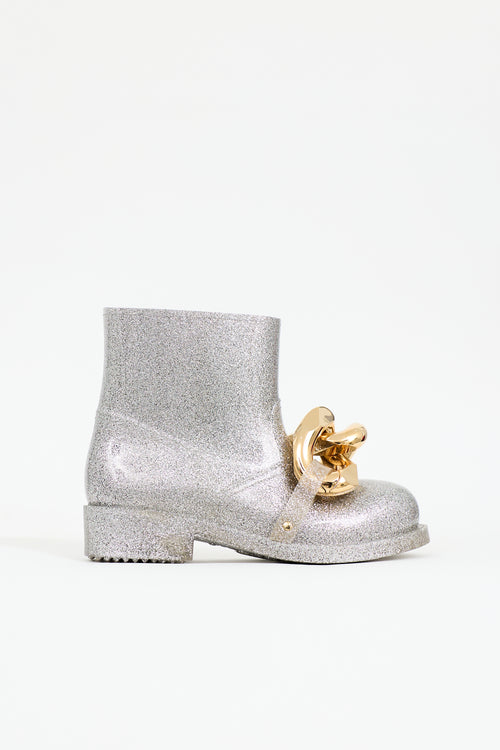 JW Anderson Glitter Rubber Chain Boot