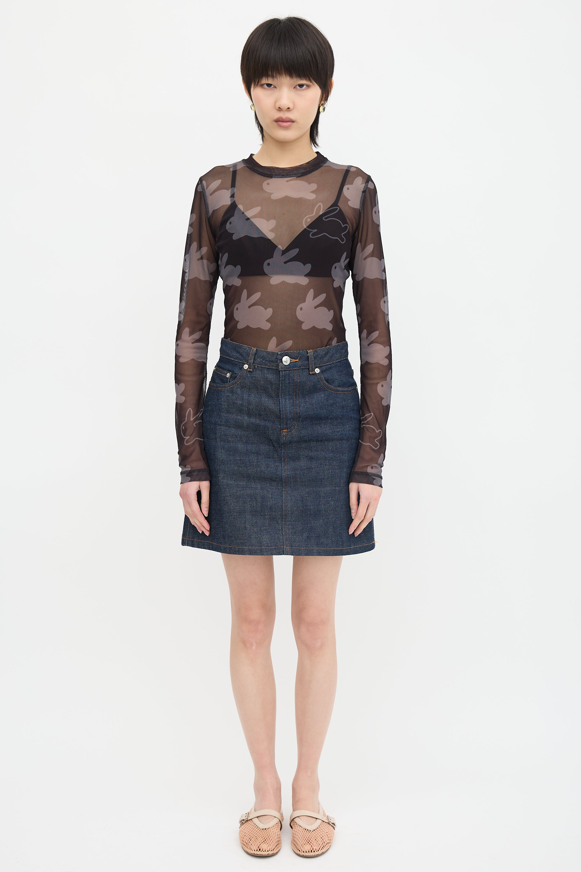 JW Anderson Mesh Printed Top
