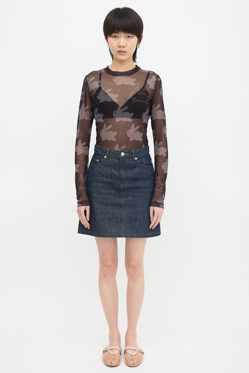 JW Anderson Mesh Printed Top