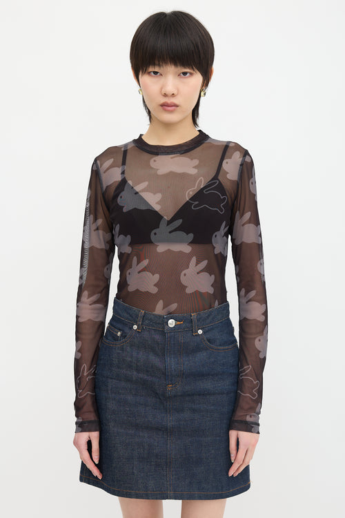 JW Anderson Mesh Printed Top