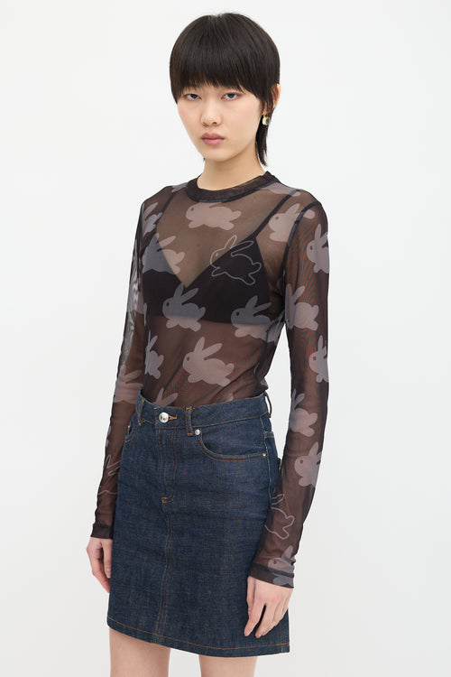 JW Anderson Mesh Printed Top