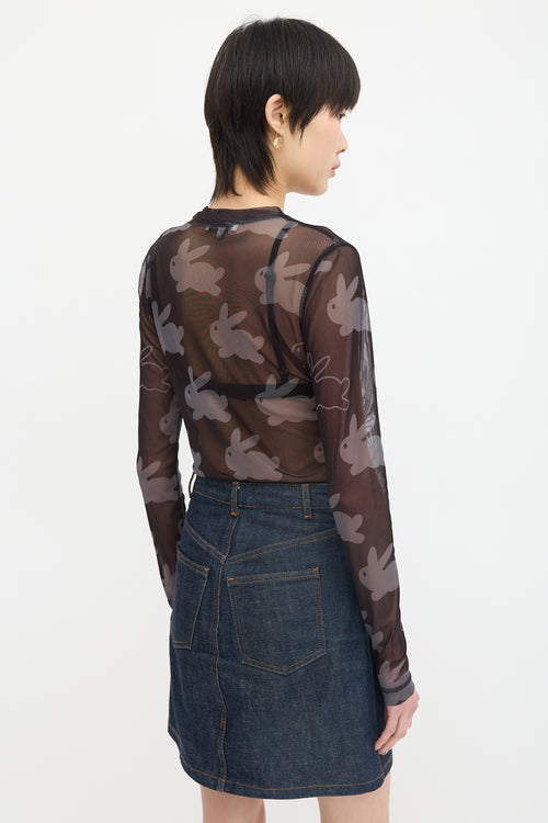 JW Anderson Mesh Printed Top