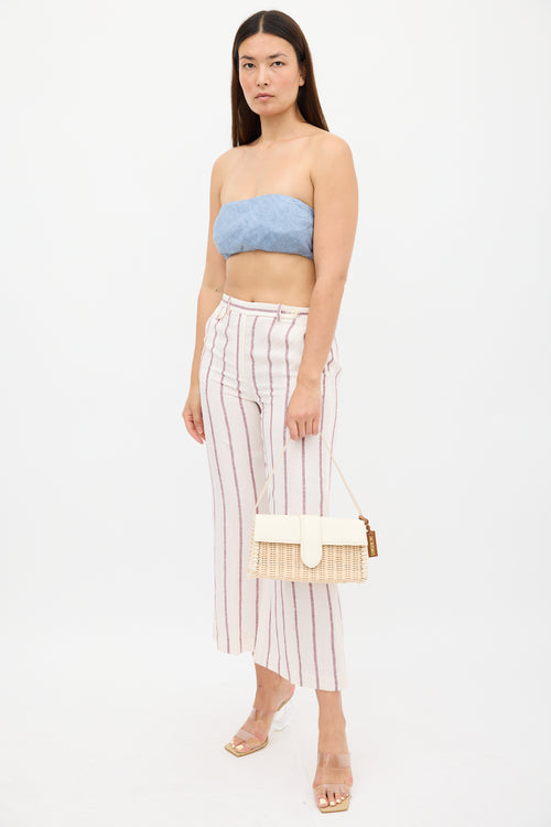 Jacquemus Beige & White Le Bambino Osier Wicker Bag