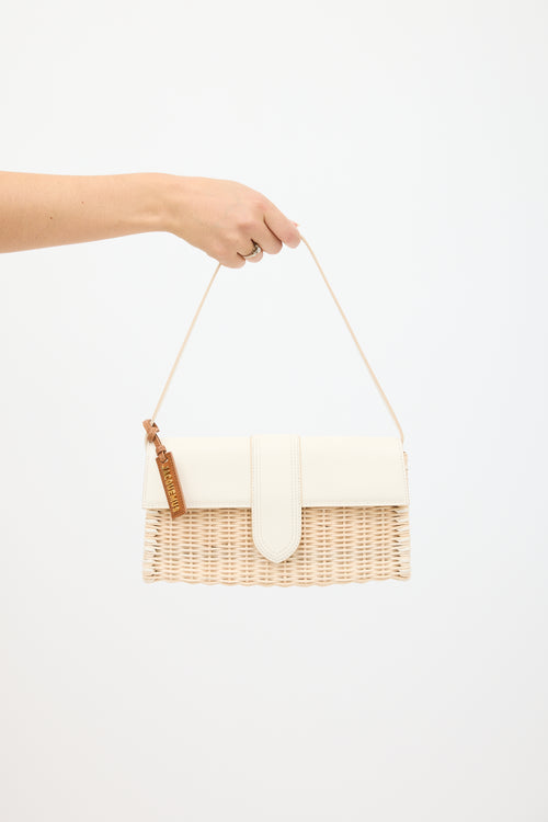 Jacquemus Beige & White Le Bambino Osier Wicker Bag