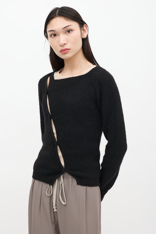 Jacquemus Black Asymmetric La Maille Pau Cardigan
