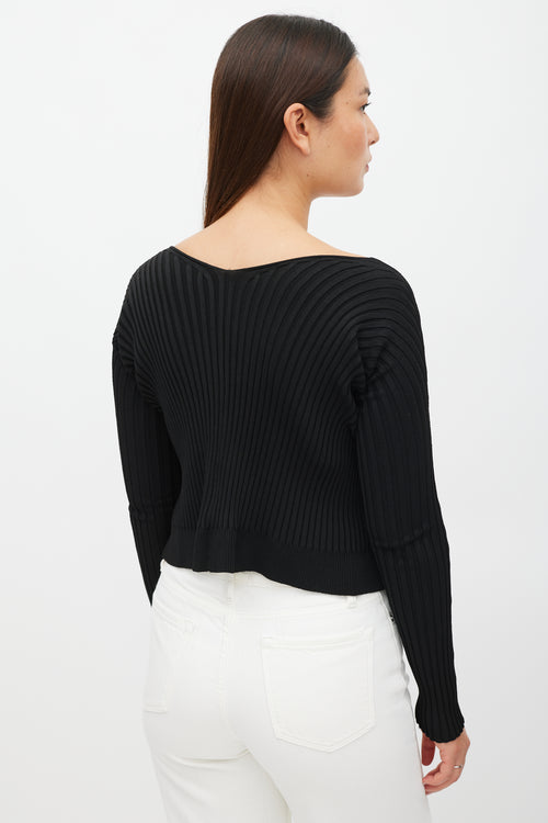 Jacquemus Black & Gold Ribbed Cut Out Top