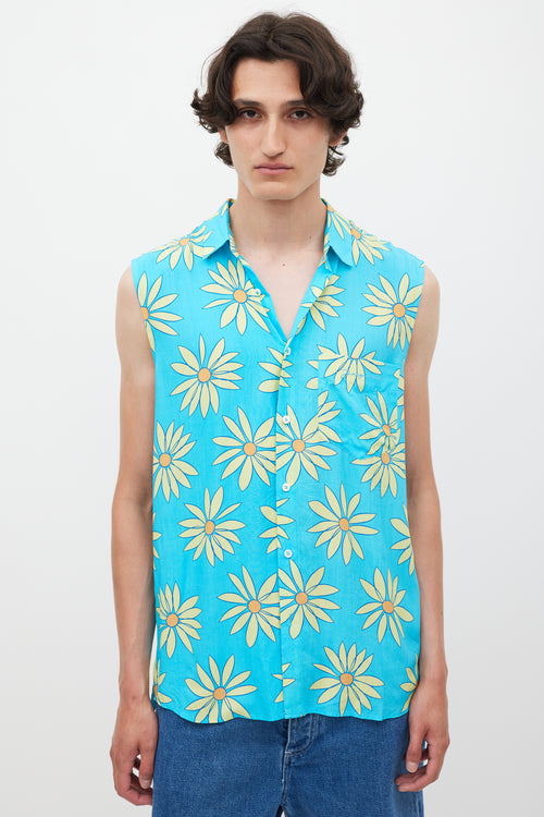 Jacquemus Blue & Green Le Splash Floral Shirt