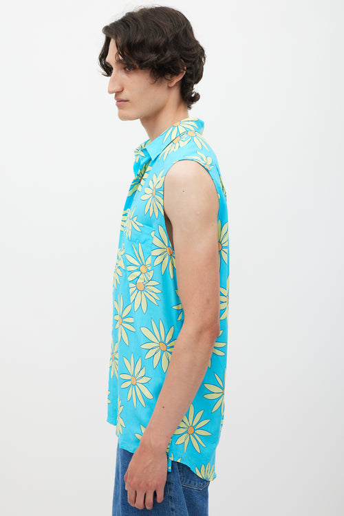 Jacquemus Blue & Green Le Splash Floral Shirt