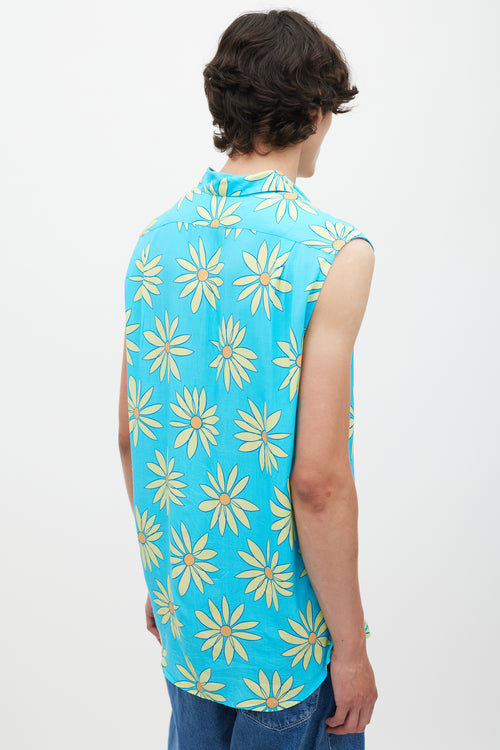 Jacquemus Blue & Green Le Splash Floral Shirt