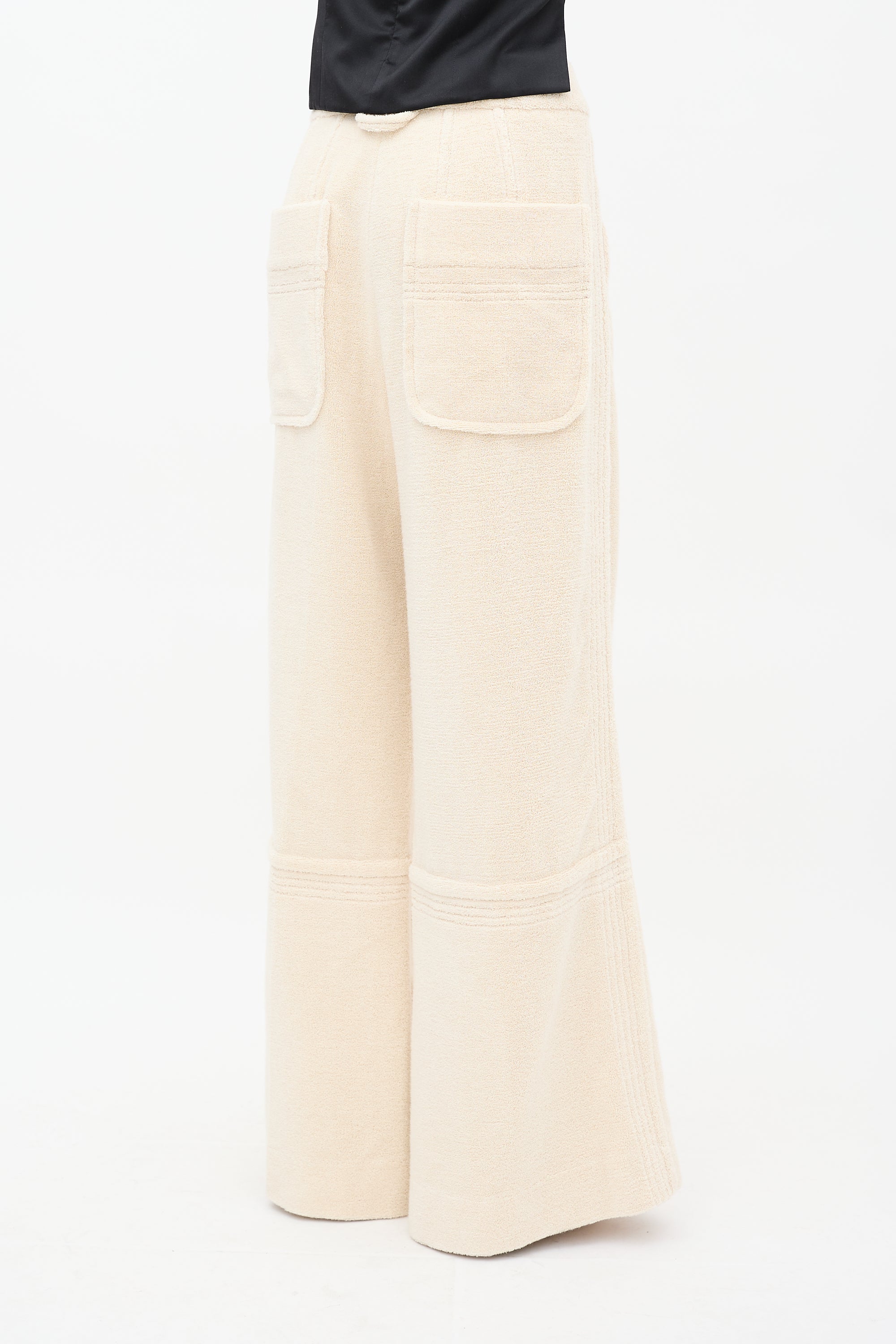 Jacquemus Cream Terry Le Raphia Pant