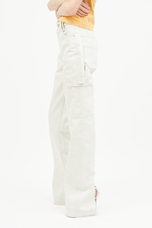 Jacquemus Grey Contrast Stitch Carpenter Trouser