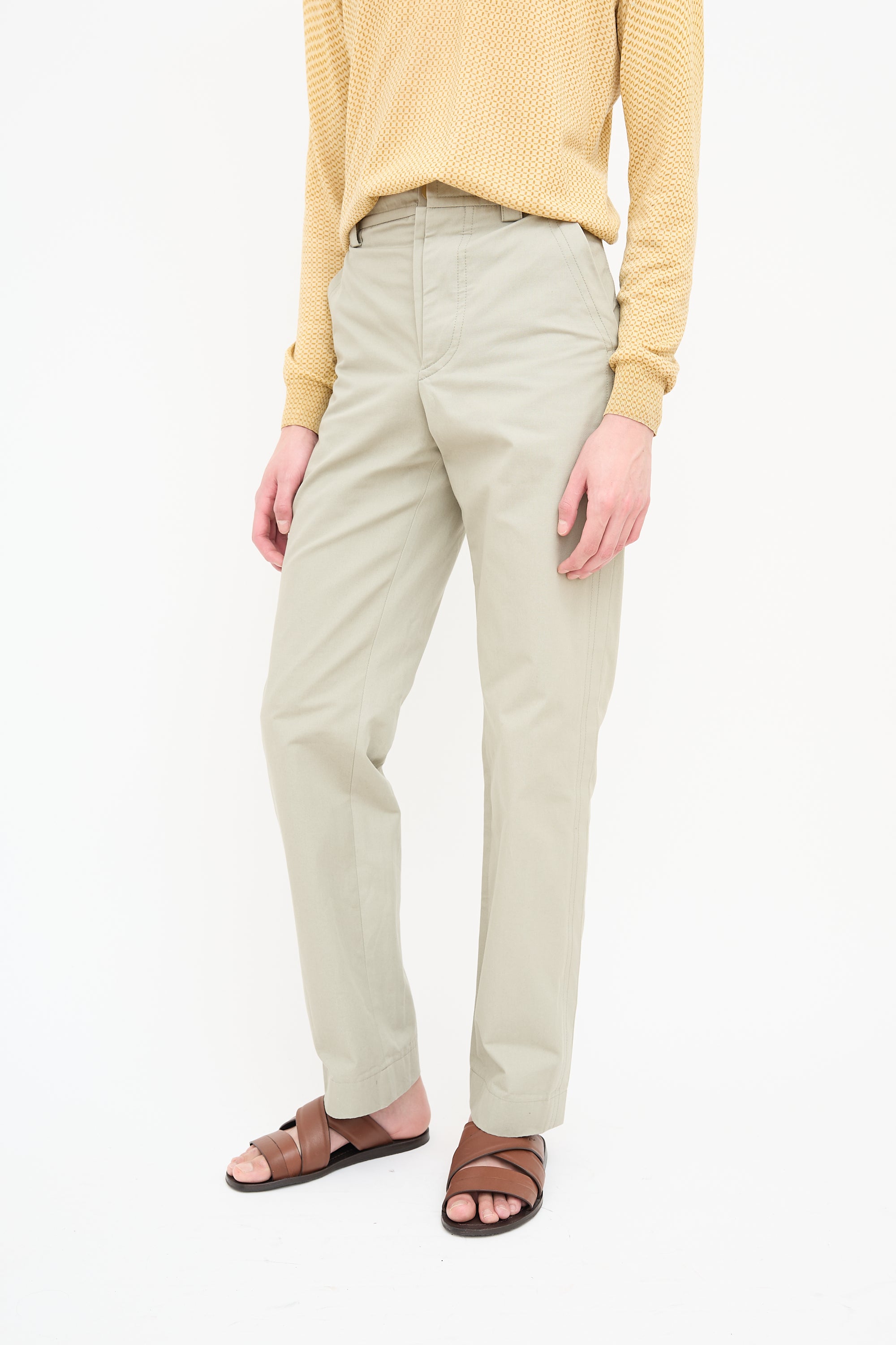 Jacquemus Khaki Green Double Placket Trouser