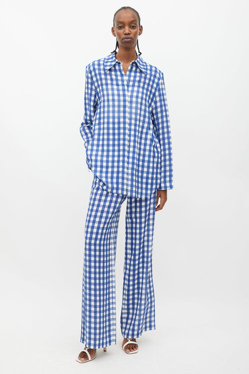 Jacquemus Le Splash Blue & White Gingham Co-Ord Set