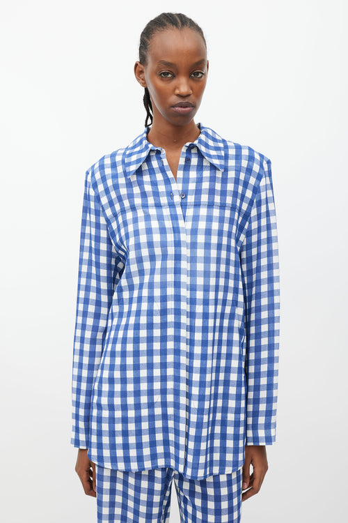 Jacquemus Le Splash Blue & White Gingham Co-Ord Set