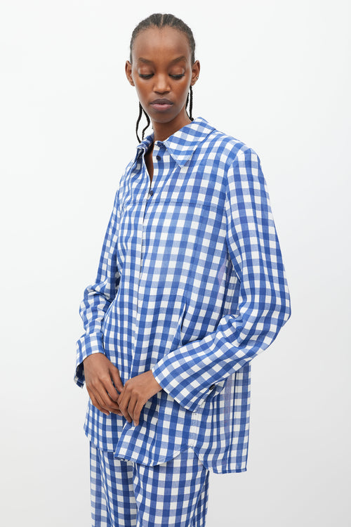 Jacquemus Le Splash Blue & White Gingham Co-Ord Set