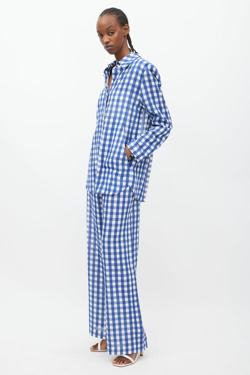 Jacquemus Le Splash Blue & White Gingham Co-Ord Set