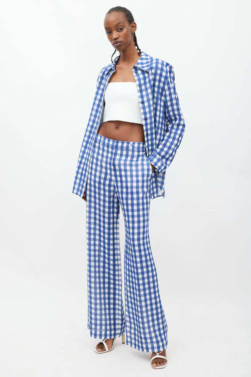 Jacquemus Le Splash Blue & White Gingham Co-Ord Set