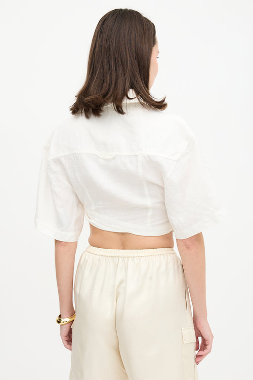 Jacquemus Linen Cropped Asymmetrical Top