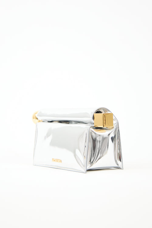 Jacquemus Metallic Leather The Rond Carré Clutch