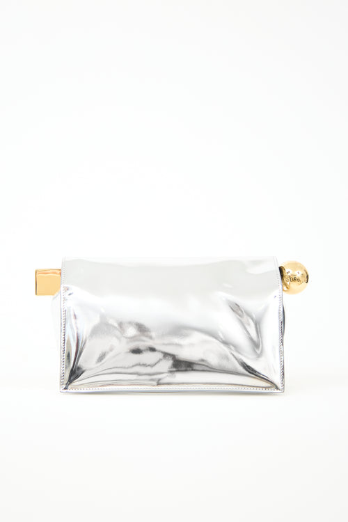 Jacquemus Metallic Leather The Rond Carré Clutch