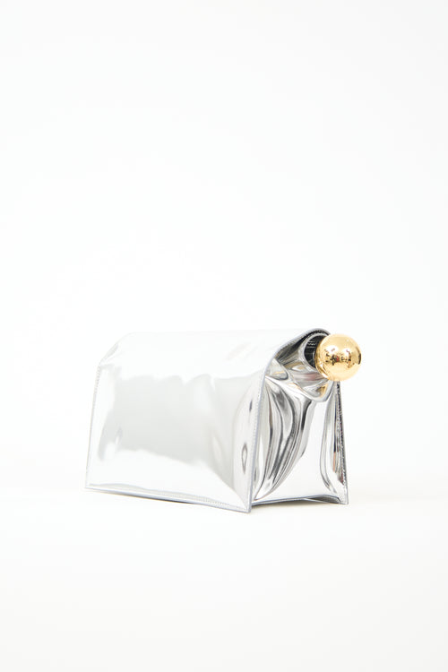 Jacquemus Metallic Leather The Rond Carré Clutch