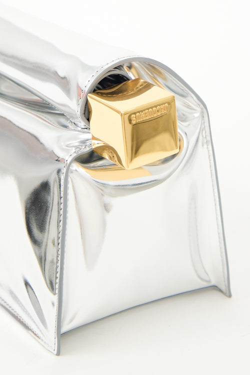 Jacquemus Metallic Leather The Rond Carré Clutch