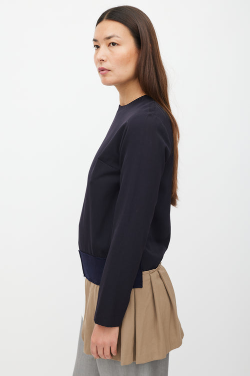 Jacquemus Navy & Multicolour L'Enfant Asymmetrical Dress