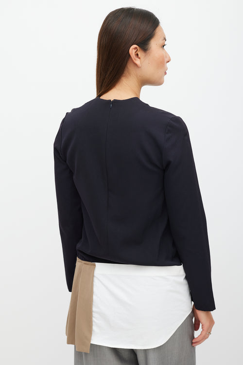 Jacquemus Navy & Multicolour L'Enfant Asymmetrical Dress