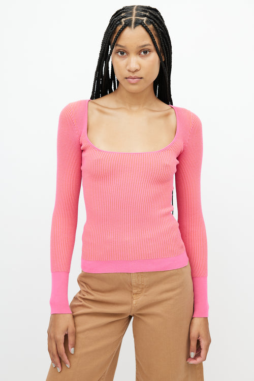 Jacquemus Pink & Orange Ribbed Top