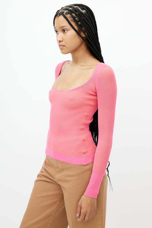 Jacquemus Pink & Orange Ribbed Top