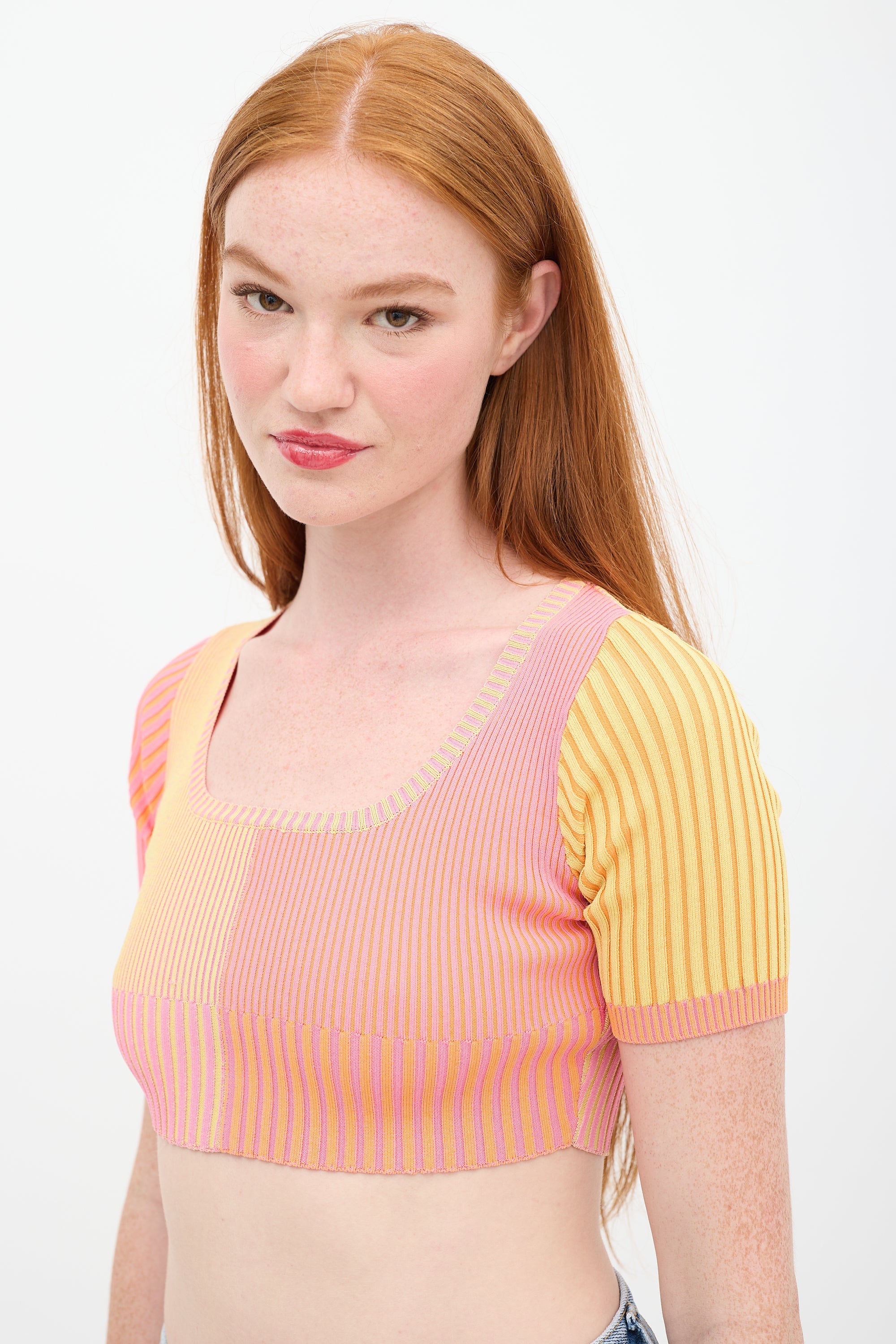 Jacquemus Orange & Pink Colourblock Yauco Top