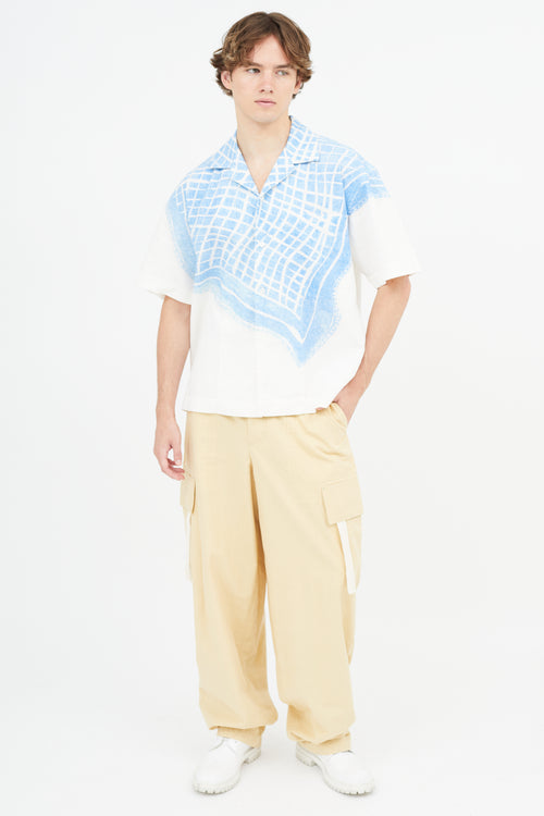 Jacquemus White & Blue La Chemise Jean Shirt