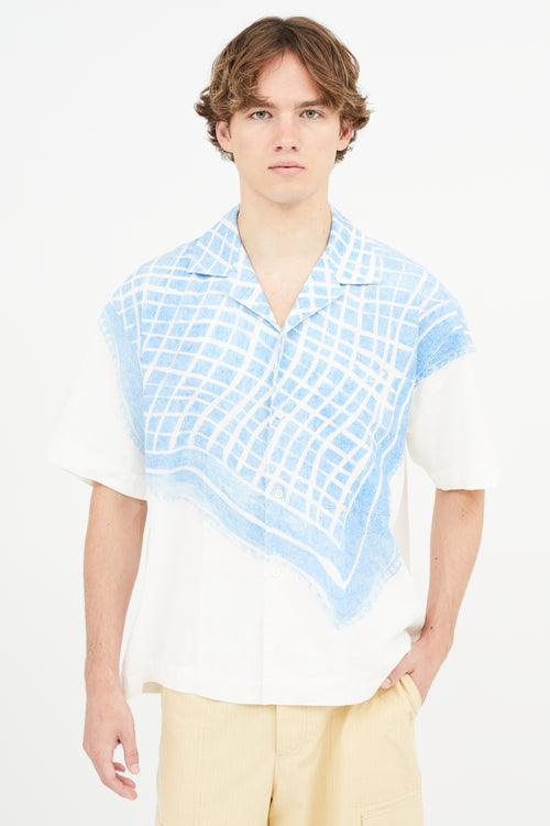 Jacquemus White & Blue La Chemise Jean Shirt