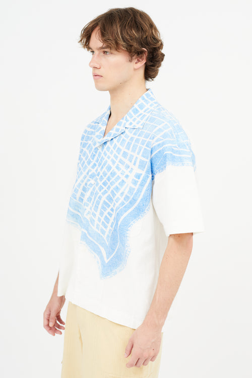Jacquemus White & Blue La Chemise Jean Shirt
