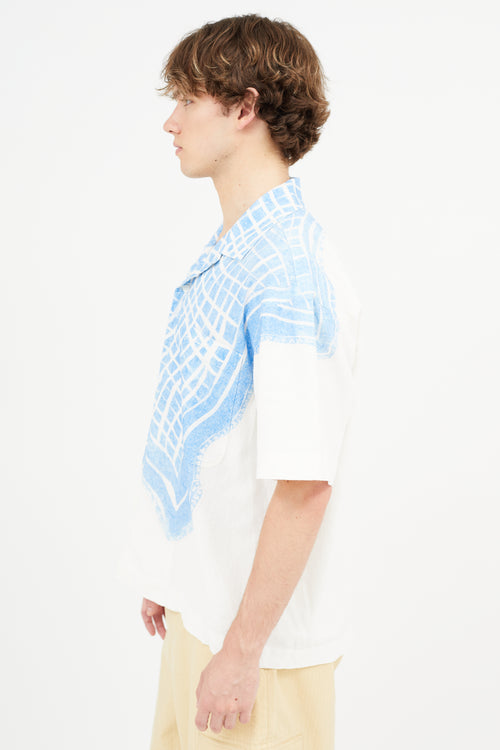 Jacquemus White & Blue La Chemise Jean Shirt