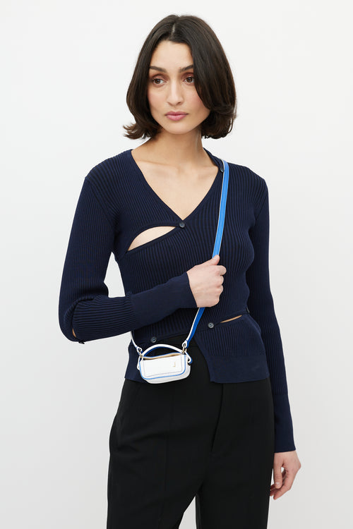 Jacquemus White & Blue Leather Le Nani Crossbody Bag