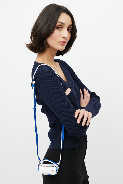 Jacquemus White & Blue Leather Le Nani Crossbody Bag
