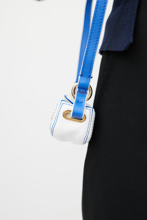 Jacquemus White & Blue Leather Le Nani Crossbody Bag