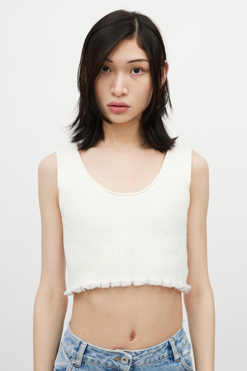 Jacquemus White & Grey Knit Linen Vest