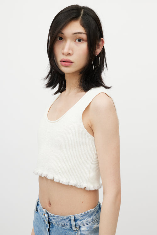Jacquemus White & Grey Knit Linen Vest