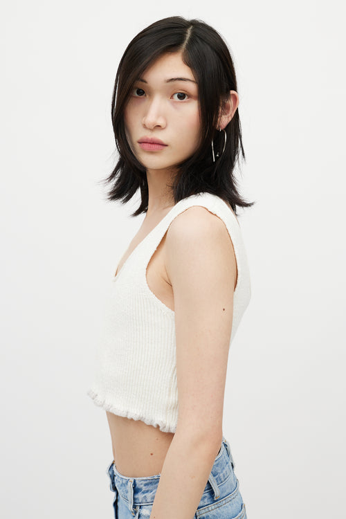 Jacquemus White & Grey Knit Linen Vest