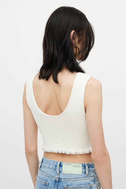Jacquemus White & Grey Knit Linen Vest