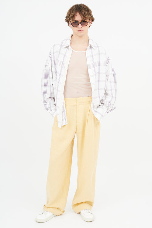 Jacquemus White & Purple La Chemise Santon Check Shirt