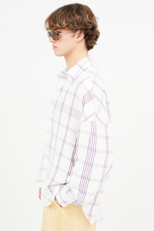 Jacquemus White & Purple La Chemise Santon Check Shirt