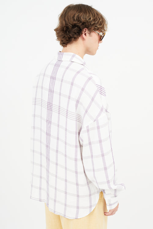 Jacquemus White & Purple La Chemise Santon Check Shirt