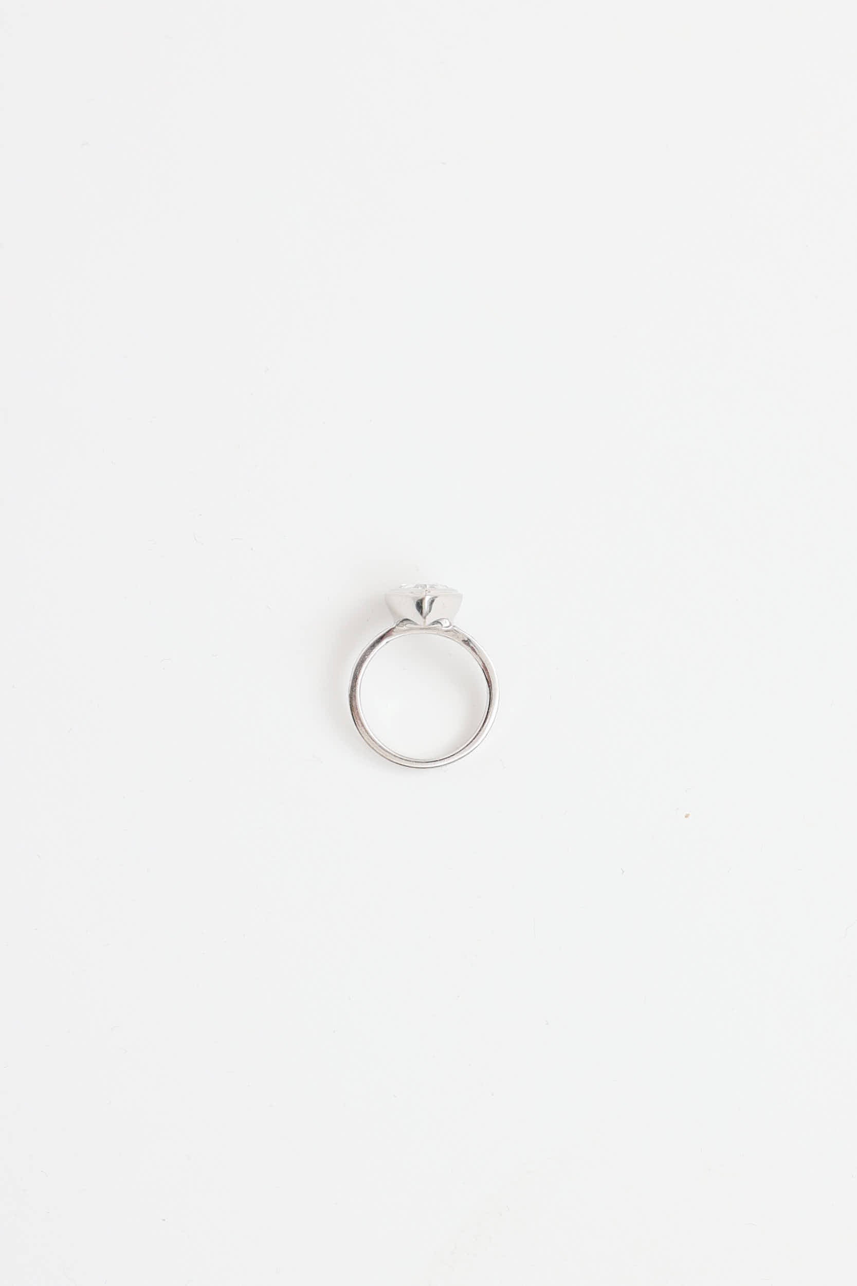 James Allen 14K White Gold Pear Diamond Bezel Ring