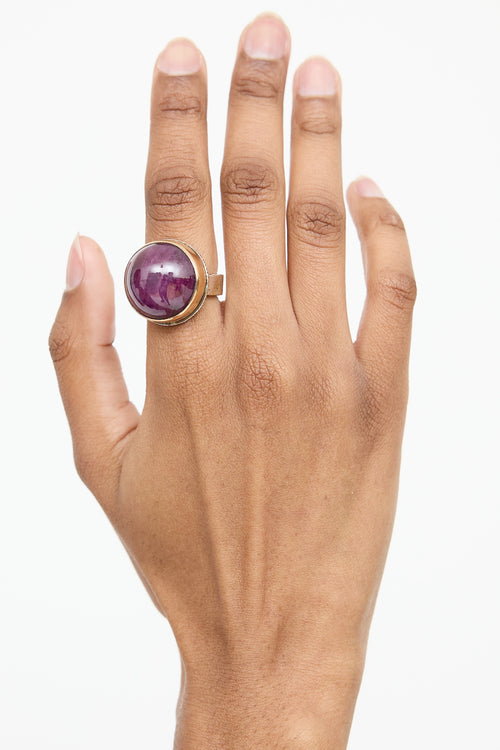 Jamie JosephSterling Silver 14K Yellow Gold Indian Ruby Ring