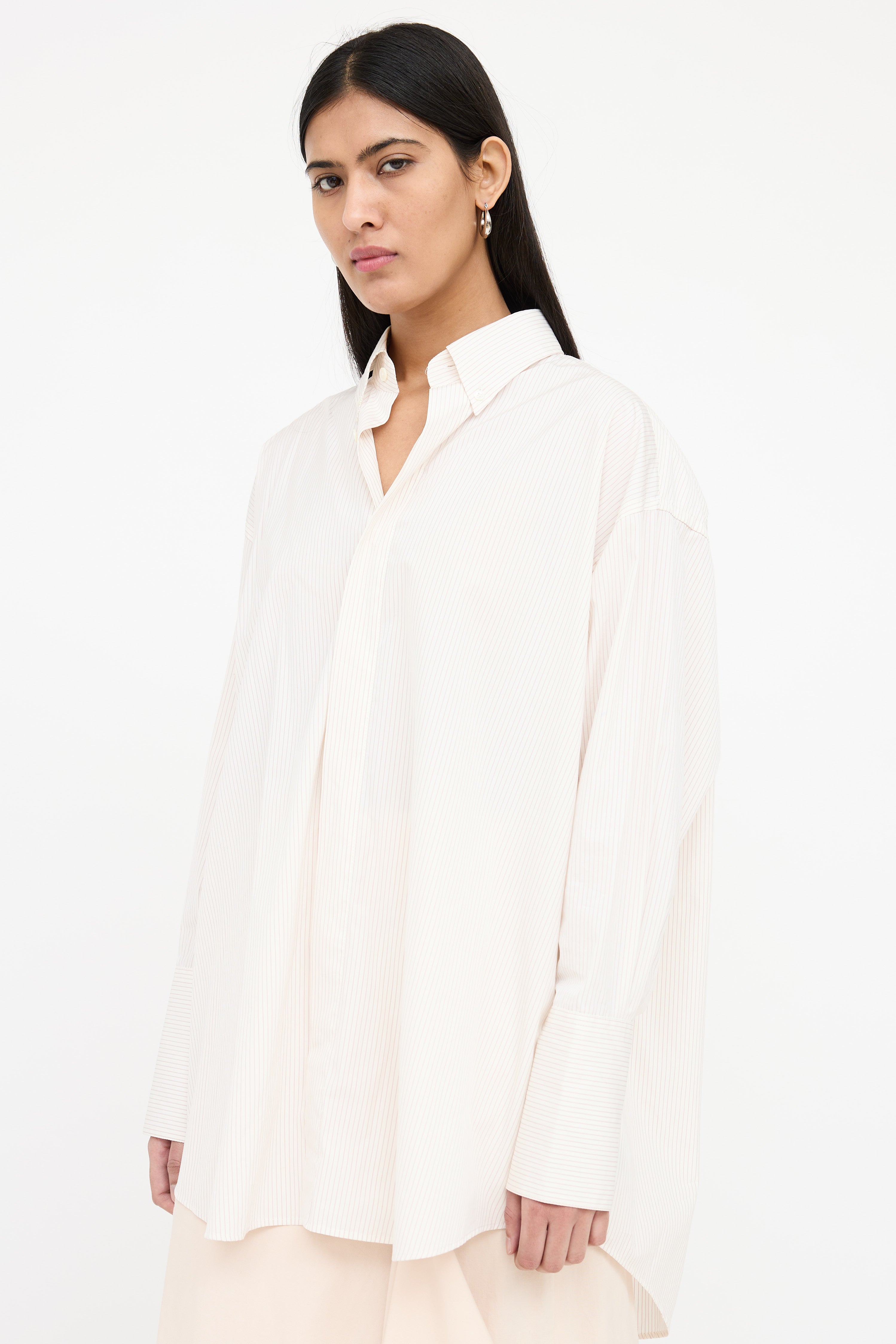 AMI Paris Striped Oversized Button Up Shirt