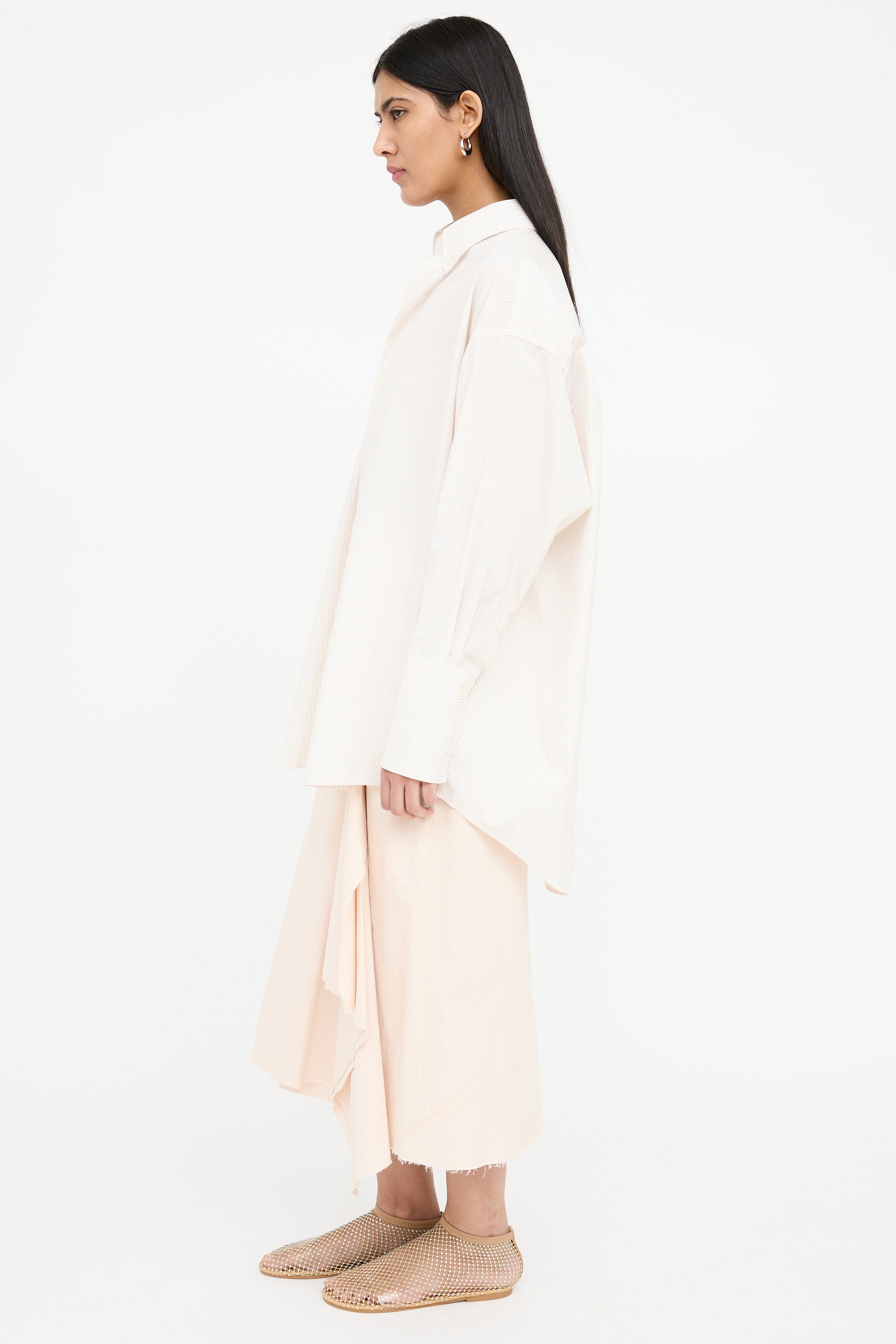 AMI Paris Striped Oversized Button Up Shirt